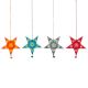 Handmade Wooden Star Christmas Hanging for Home Decor - Orange, Black, Blue, Pink